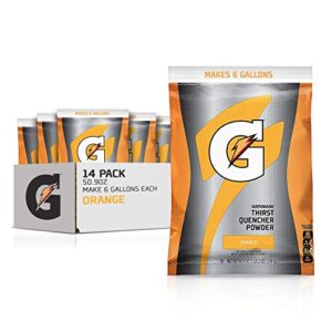 gatorade thirst quencher powder, orange, 50.9 ounce (pack of 14)
