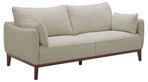 amazon brand – stone & beam hillman mid-century sofa couch with wood base and legs, 78″w, ivory