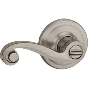 Kwikset 97300-821 Lido Bed/Bath Lever in Satin Nickel