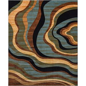 Well Woven Barclay Nirvana Waves Multi / Blue Modern Area Rug 7'10" X 9'10"