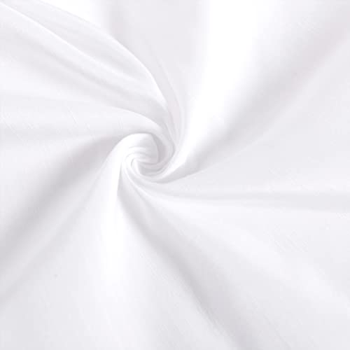 Biscaynebay Wrap Around Bed Skirts for Queen Beds 15 Inches Drop, White Elastic Dust Ruffles Easy Fit Wrinkle & Fade Resistant Silky Luxurious Fabric Solid Machine Washable