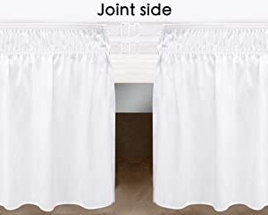 Biscaynebay Wrap Around Bed Skirts for Queen Beds 15 Inches Drop, White Elastic Dust Ruffles Easy Fit Wrinkle & Fade Resistant Silky Luxurious Fabric Solid Machine Washable