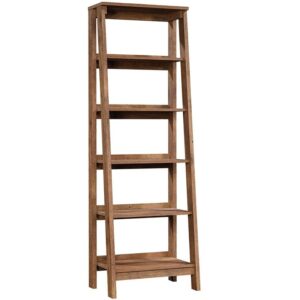 sauder trestle 5-shelf bookcase, vintage oak finish