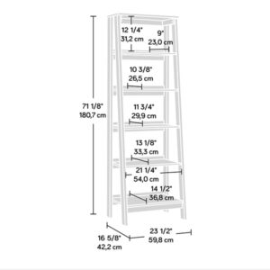 Sauder Trestle 5-Shelf Bookcase, Vintage Oak finish