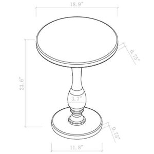 LIKENOW Acrylic End Table,Acrylic Side Table,Modern Nightstand with Clear Small Round Top and Solid Post for Living Room,Bedroom and Lobby 18.9x18.9x23.6High inches