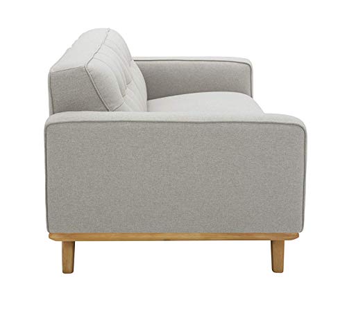 Amazon Brand – Rivet Bigelow Modern Sofa Couch with Wood Base, 89.4"W, Light Grey / Blonde