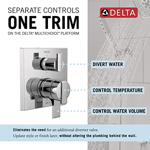 Delta Faucet Modern 6-Setting Integrated Shower Diverter Trim Kit for Delta Shower Systems, Chrome T27967 (Valve Not Included)