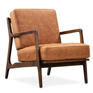 poly & bark verity lounge chair, cognac tan