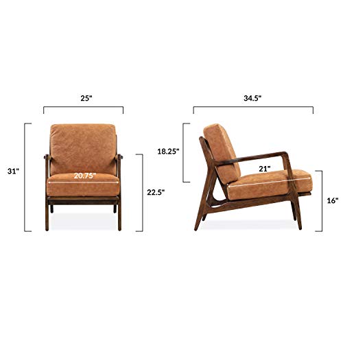 POLY & BARK Verity Lounge Chair, Cognac Tan