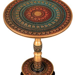 Hand-Crafted Round Side Accent Table for Living Room or End Table for Bedroom by EXCESSORIZE THAT- Boho Blue (19" Tall)