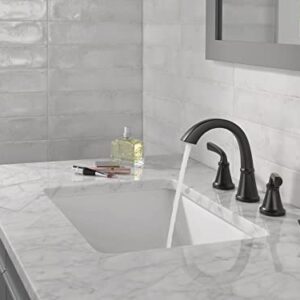 Delta Faucet Geist Widespread Bathroom Faucet 3 Hole, Matte Black Bathroom Faucet, Bathroom Sink Faucet, Bathroom Faucets for Sink 3 Hole, Drain Assembly Included, Matte Black 35864LF-BL