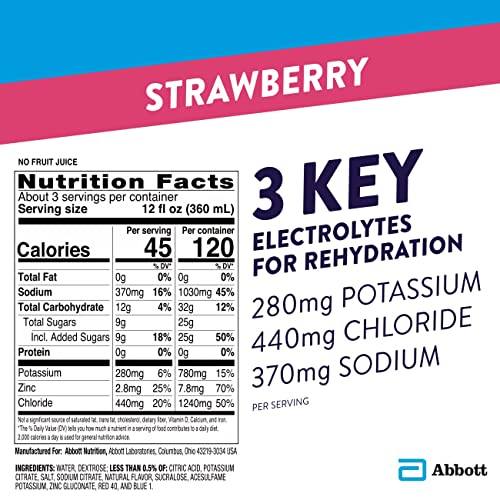 Pedialyte Electrolyte Solution, Strawberry, Hydration Drink, 1 Liter