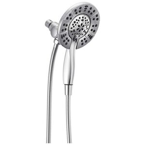 delta faucet 4-spray in2ition dual shower head with handheld spray, chrome shower head with hose, showerheads & handheld showers, handheld shower heads, detachable shower head, chrome 58499