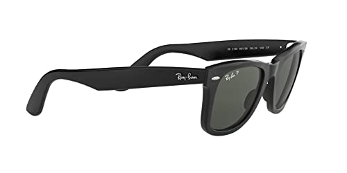 Ray-Ban Unisex-Adult Rectangular Sunglasses Black Frame Green Lens Medium