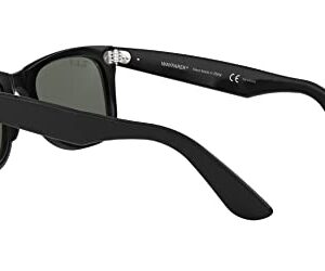 Ray-Ban Unisex-Adult Rectangular Sunglasses Black Frame Green Lens Medium