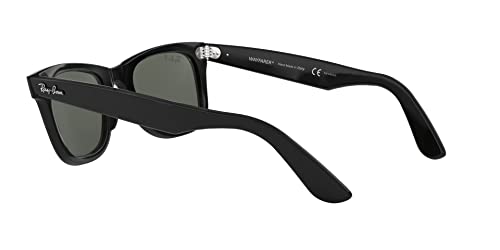 Ray-Ban Unisex-Adult Rectangular Sunglasses Black Frame Green Lens Medium
