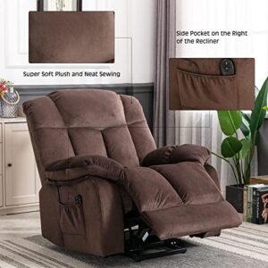 CANMOV Power Lift Recliner Chair for Elderly- Heavy Duty and Safety Motion Reclining Mechanism-Antiskid Fabric Sofa Living Room Chair Electric Recliner Chairs, Chocolate