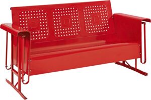 crosley furniture bates sofa glider – red