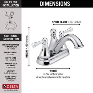 Delta Faucet Haywood Centerset Bathroom Faucet Chrome, Bathroom Sink Faucet, Drain Assembly, Chrome 25999LF