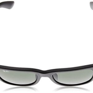 Ray-Ban RB2140F Original Wayfarer Low Bridge Fit Square Sunglasses, Matte Black/G-15 Green, 52 mm