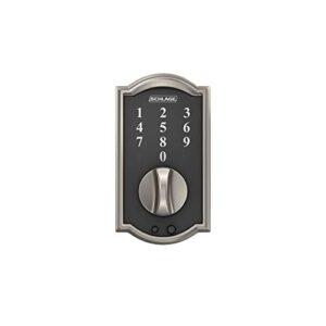 Schlage BE375 CAM 619 Touch Camelot Deadbolt, Electronic Keyless Entry Lock, Satin Nickel