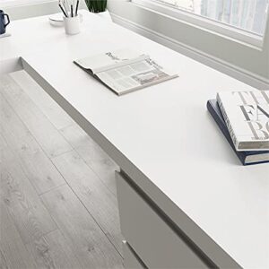Sauder Northcott White L-Shaped Desk with Drawers, White Finish