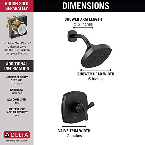 Delta Faucet T142766-BL 14 Series Only Shower Only Only, Matte Black