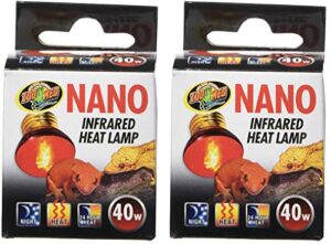 zoo med 2 pack of nano infrared heat lamps, 40 watt