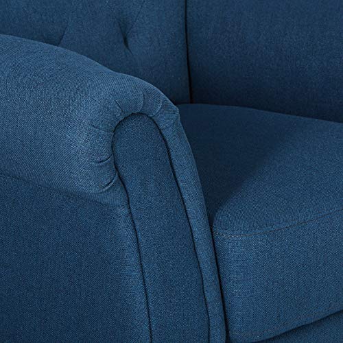 Christopher Knight Home Merritt Fabric Tufted Chair, Dark Blue Dimensions: 37.00”D x 35.25”W x 38.00”H