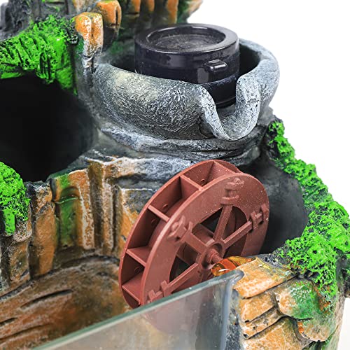 Desktop Rockery Fountain Waterfall,Relaxation Desktop Fountain Waterfall,Indoor Fountain Waterfall Decor,Mini Rockery Water Fountain for Home Office Bedroom Desk Decoration