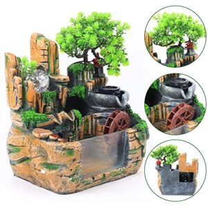 Desktop Rockery Fountain Waterfall,Relaxation Desktop Fountain Waterfall,Indoor Fountain Waterfall Decor,Mini Rockery Water Fountain for Home Office Bedroom Desk Decoration