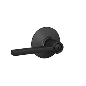 schlage f40 v lat 622 latitude door lever, bed & bath privacy lock, matte black