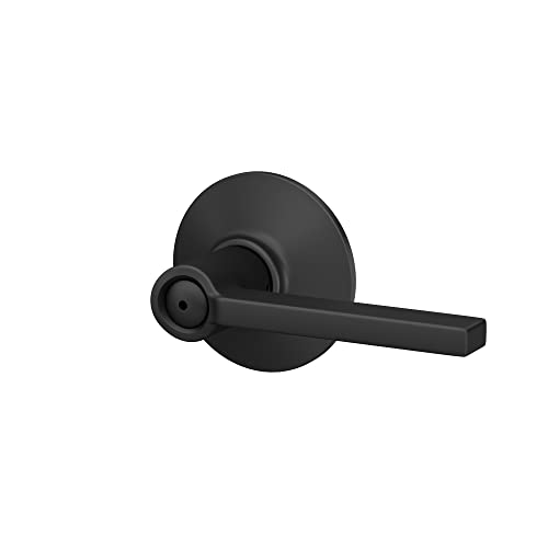 Schlage F40 V LAT 622 Latitude Door Lever, Bed & Bath Privacy Lock, Matte Black