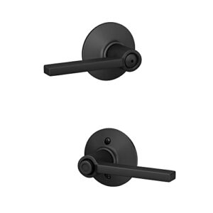 Schlage F40 V LAT 622 Latitude Door Lever, Bed & Bath Privacy Lock, Matte Black