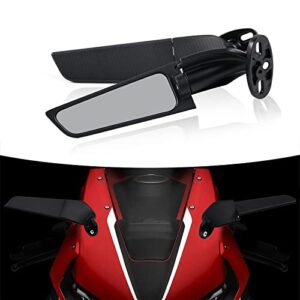 motorcycle rearview mirrors, adjustable rotating side mirrors fit for honda kawasaki suzuki yamaha motorcycle wing mirror – large