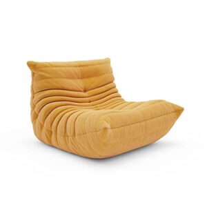 1inchome fireside chair, soft suede lounge chair lazy floor sofa accent bean bag couch for living room corner chair bedroom salon office
