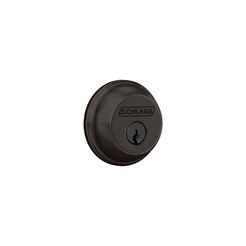 Schlage B60 N 716 Deadbolt, Keyed 1 Side, Highest Residential Security, Aged Bronze