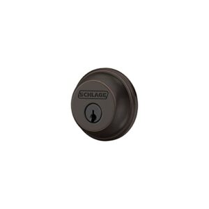 Schlage B60 N 716 Deadbolt, Keyed 1 Side, Highest Residential Security, Aged Bronze