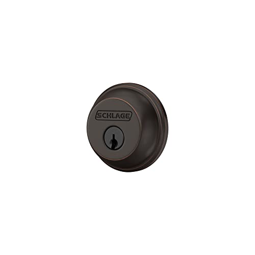 Schlage B60 N 716 Deadbolt, Keyed 1 Side, Highest Residential Security, Aged Bronze