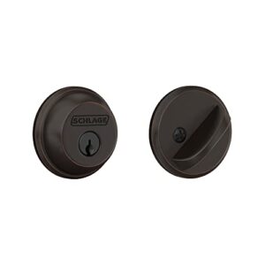 Schlage B60 N 716 Deadbolt, Keyed 1 Side, Highest Residential Security, Aged Bronze