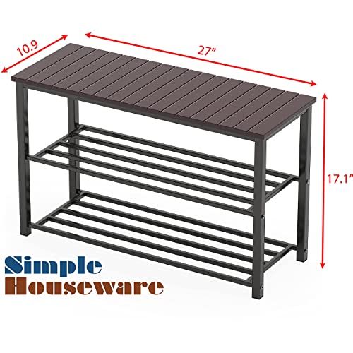 Simple Houseware Shoe Storage Bench for Entryway