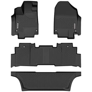 oedro floor mats compatible for 2018-2023 honda odyssey, unique black tpe all-weather guard floor liners