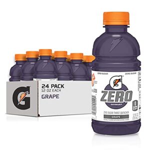 gatorade gatorade g zero thirst quencher, grape, 12 fl oz (pack of 24)