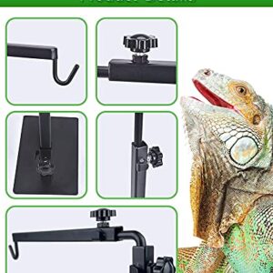 Reptile Tank Heat Lamp Stand Aquarium Stand - Reptile Terrarium Heat Light Stand - Adjustable Metal Heat Lamp Holder, Used for Amphibians, Lizards, Gecko, Tortoise, Snakes, Bearded Dragon, Chicks, etc