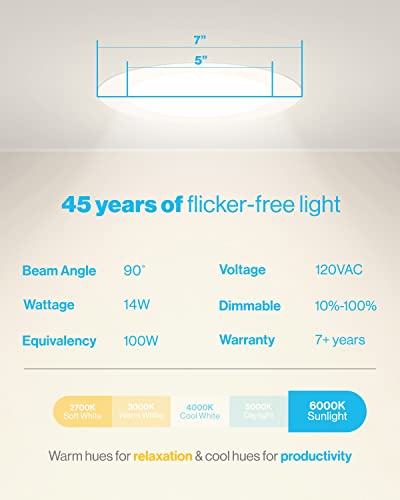 Sunco Lighting 24 Pack 6 Inch Ultra Thin LED Recessed Ceiling Lights Slim, 6000K Daylight Deluxe, Dimmable 14W=100W, Smooth Trim, Canless Wafer Thin with Junction Box