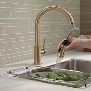 Delta Faucet Trinsic Gold Kitchen Faucet, Kitchen Faucets with Pull Down Sprayer, Kitchen Sink Faucet, Gold Faucet for Kitchen Sink with Magnetic Docking Spray Head, Champagne Bronze 9159-CZLS-DST