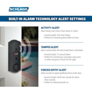 SCHLAGE Connect Camelot Touchscreen Deadbolt Smart Lock w/ Alarm (Aged Bronze)