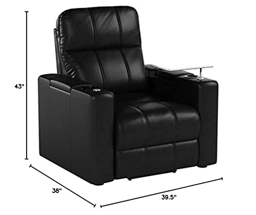 Pulaski Larson Theatre Recliner, 38.0" L X 39.5" W X 43.0" H, Black