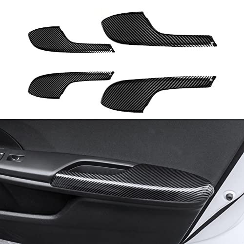 Phoneix 4Pcs Carbon Fiber Pattern Interior Door Armrest Panel Trim Cover Set Texture ABS Accessories Fit for Honda 10th Civic 2016-2021 Accessories