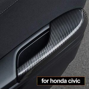 Phoneix 4Pcs Carbon Fiber Pattern Interior Door Armrest Panel Trim Cover Set Texture ABS Accessories Fit for Honda 10th Civic 2016-2021 Accessories